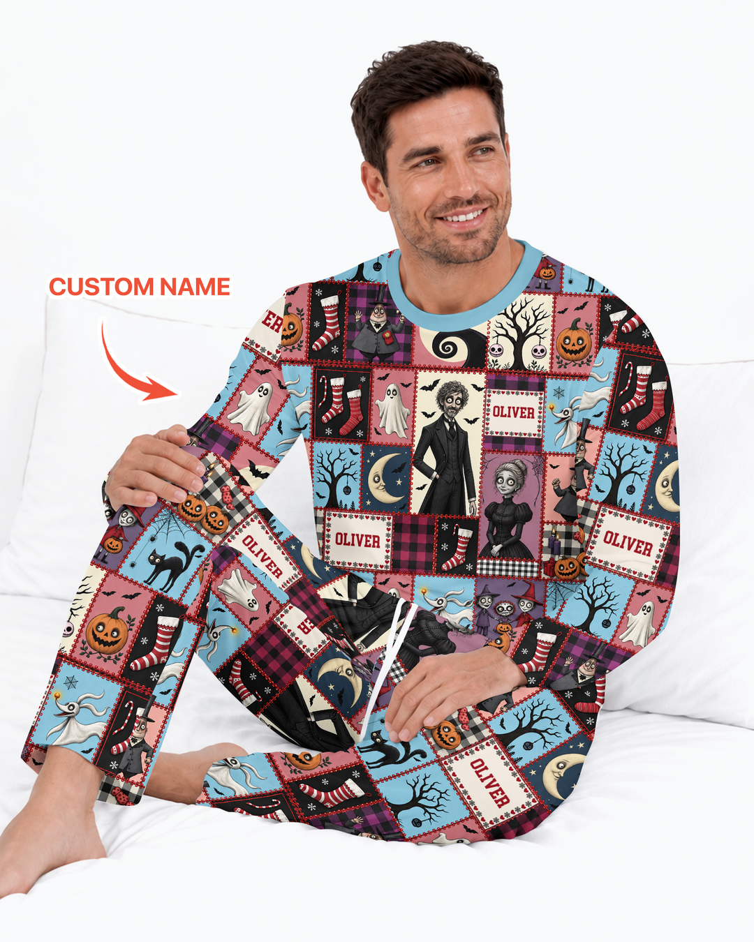 Vertical Halloween Bamboo Men's Pajama Set