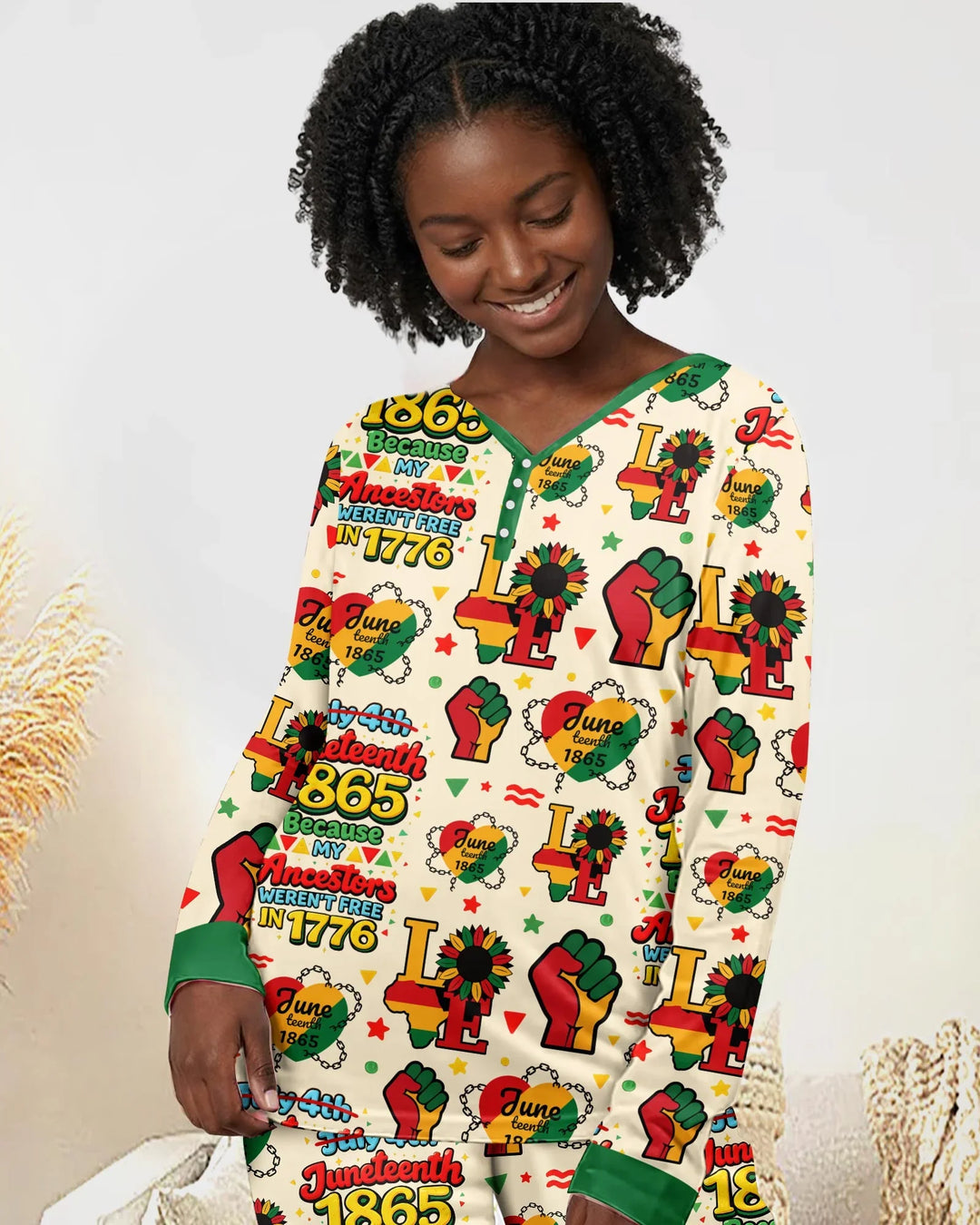 Juneteenth 1865 Because My Ancestors Weren't Free In 1776 Bamboo Women Pajama Set