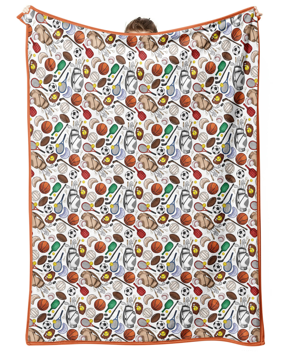 White Sports Equipment Bamboo Blanket