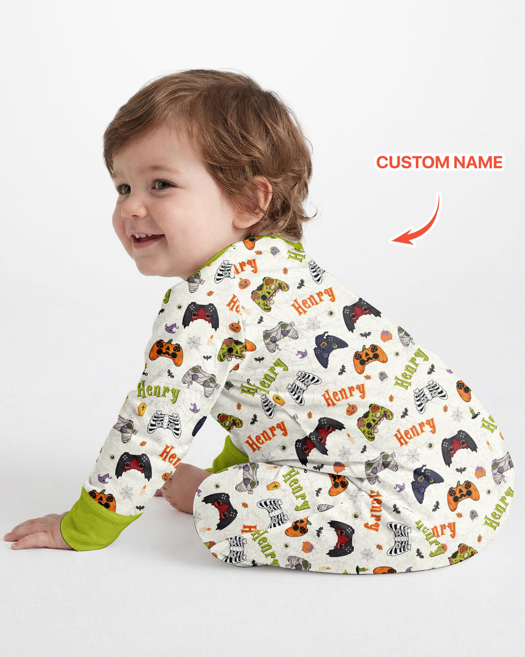 Custom Name Halloween Gaming Controllers Bamboo Convertible Zippy