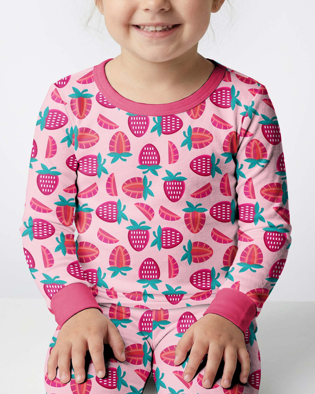 Sweet Strawberries Bamboo Two Piece Pajama Set