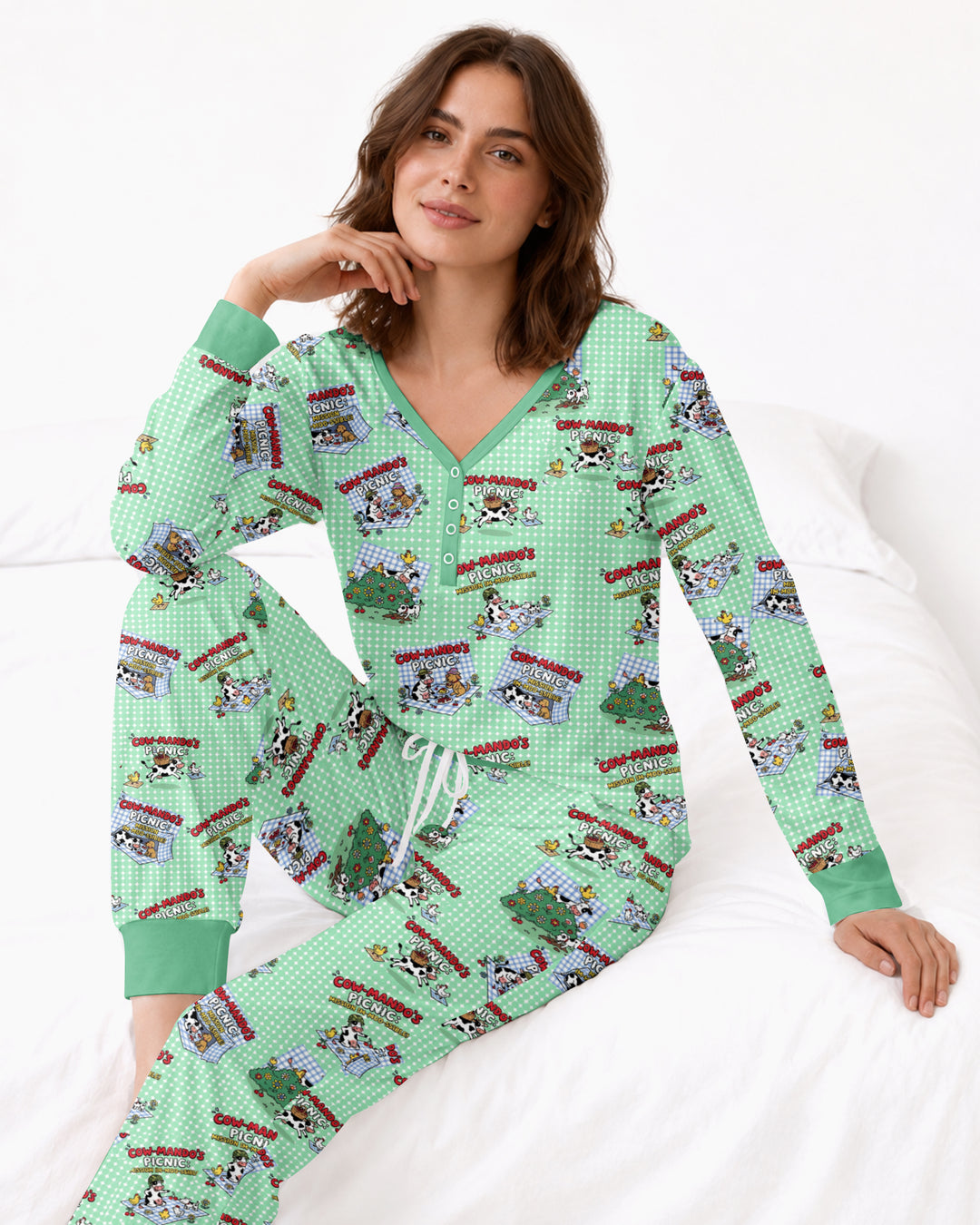 Mission Im-moo-sible Bamboo Women Pajama Set