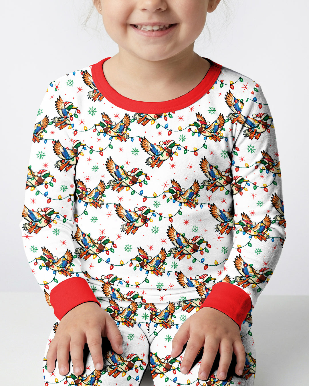 Preppy Christmas Mallard Duck Bamboo Two Piece Long Sleeve Pajama Set