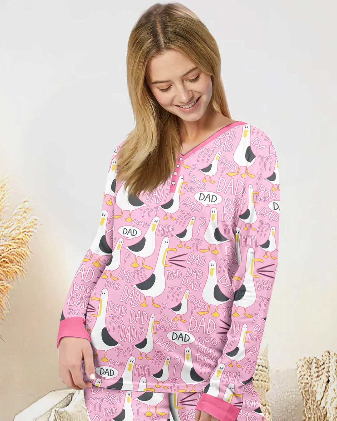 Funny Seagull DAD Bamboo Women Pajama Set