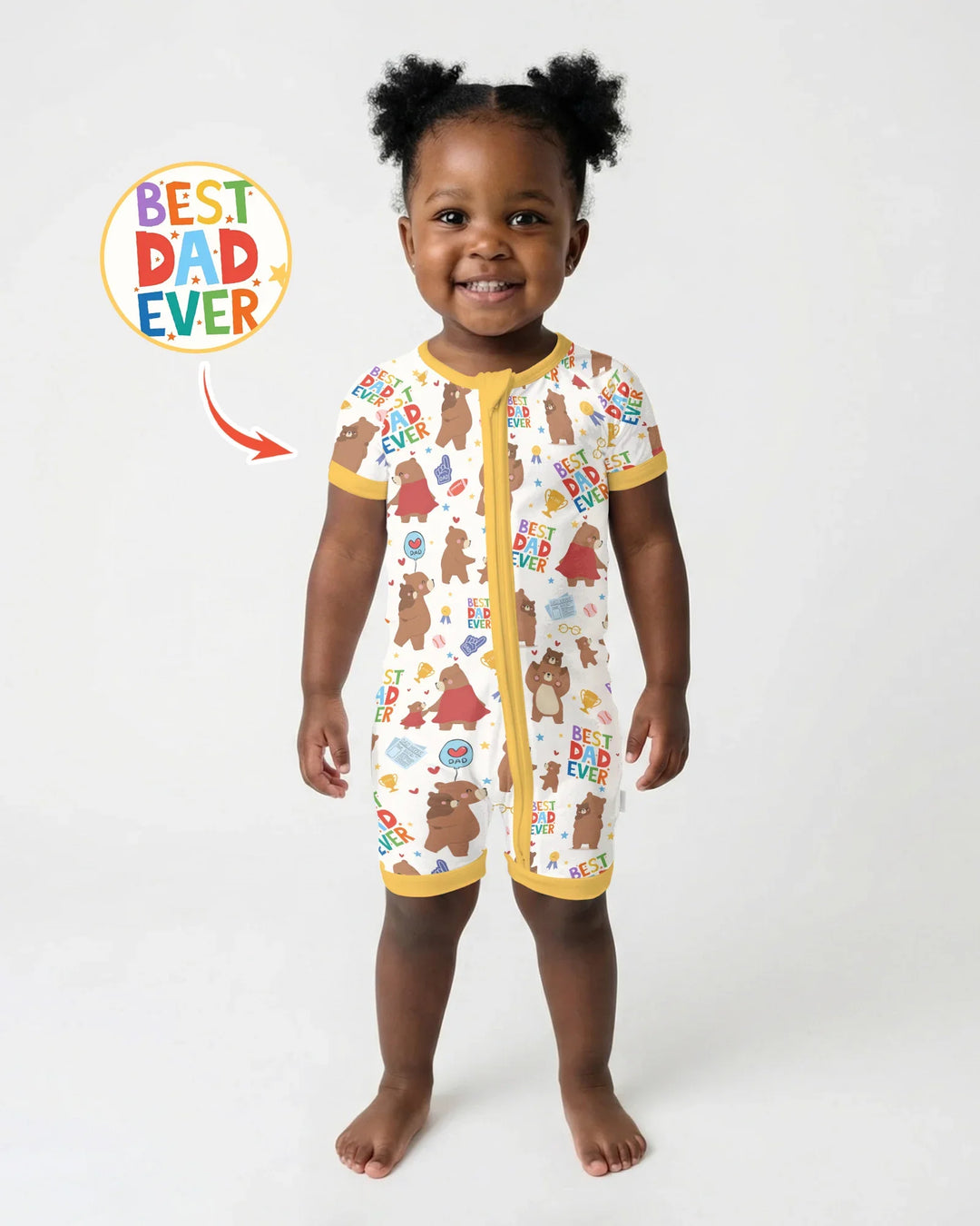 Best Daddy Bear Ever Family Matching Bamboo Shorty Zippy