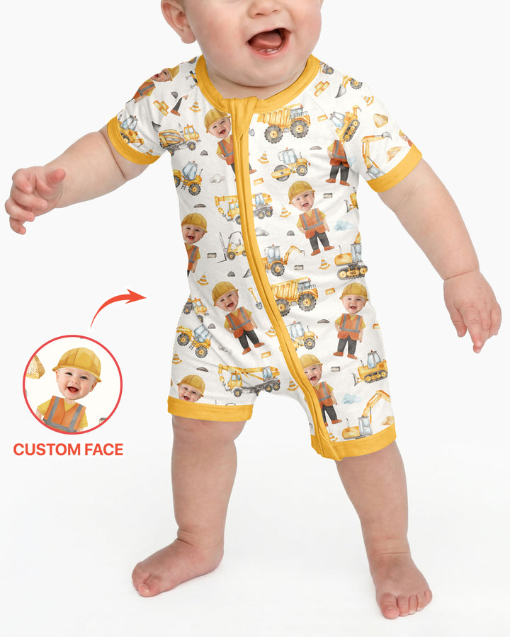 Custom Photo Little Builder  Bamboo Shorty Zippy
