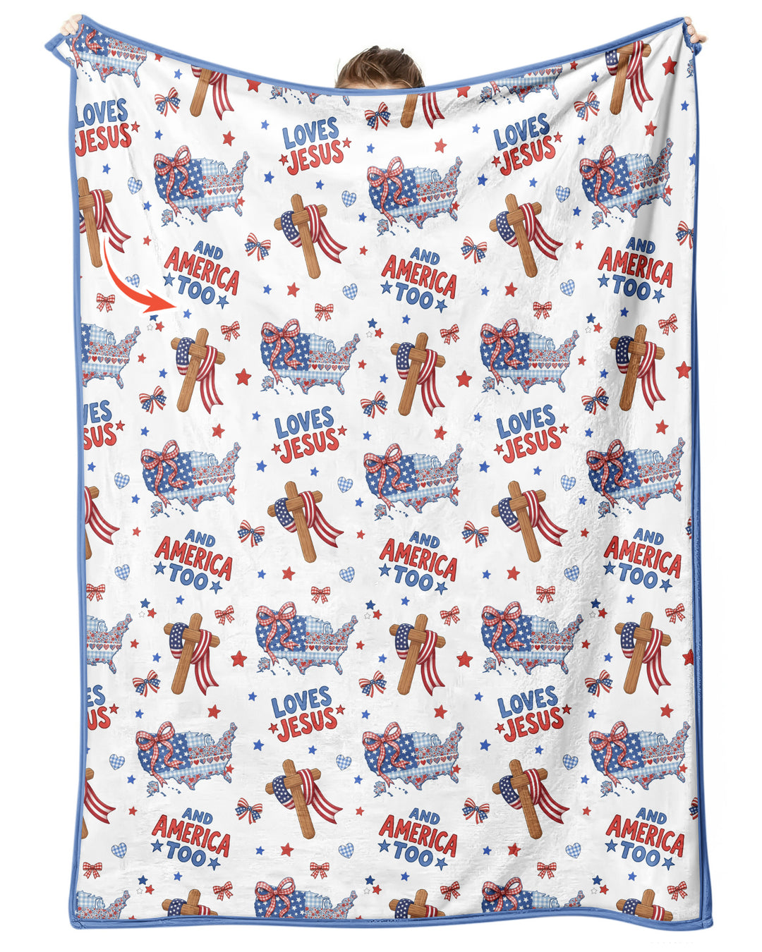 Loves Jesus And America Too Bamboo Blanket