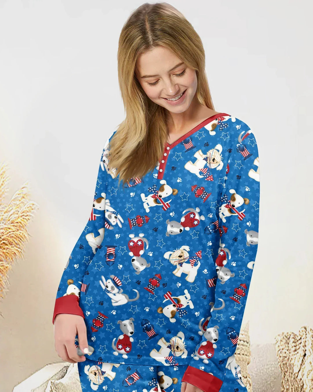 Pijama de bambú Red, White & Woof a juego para mujer y familia