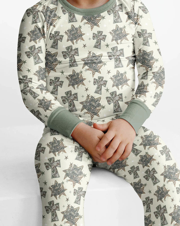 Conjunto de pijama de dos piezas de bambú con mangas largas, plantilla PERSONALIZADA