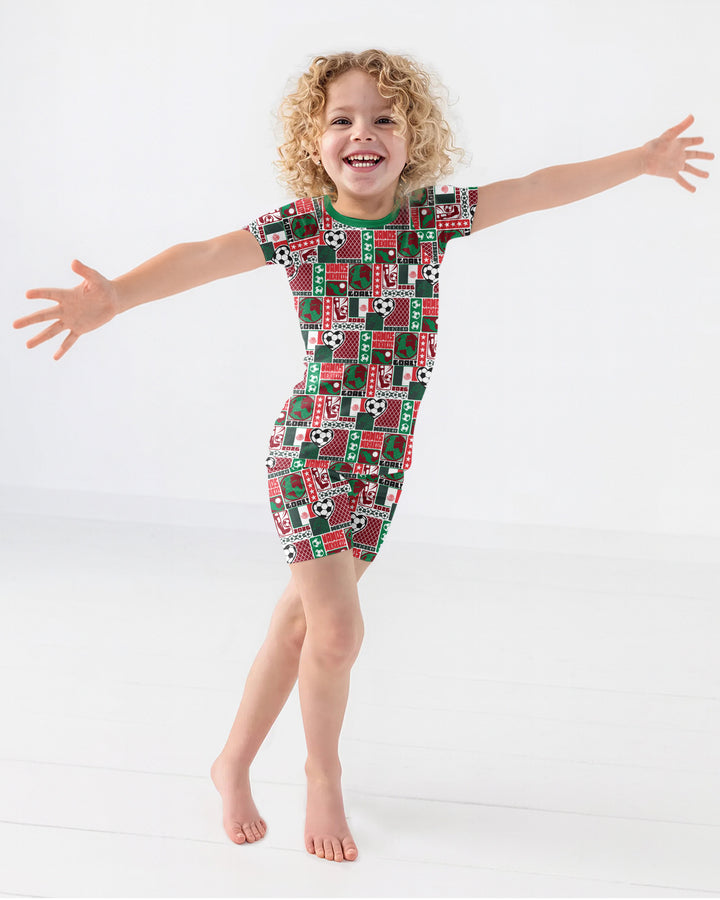 World Soccer Vamos Mexico Bamboo Two Piece Short Sleeve Shorts Pajama Set