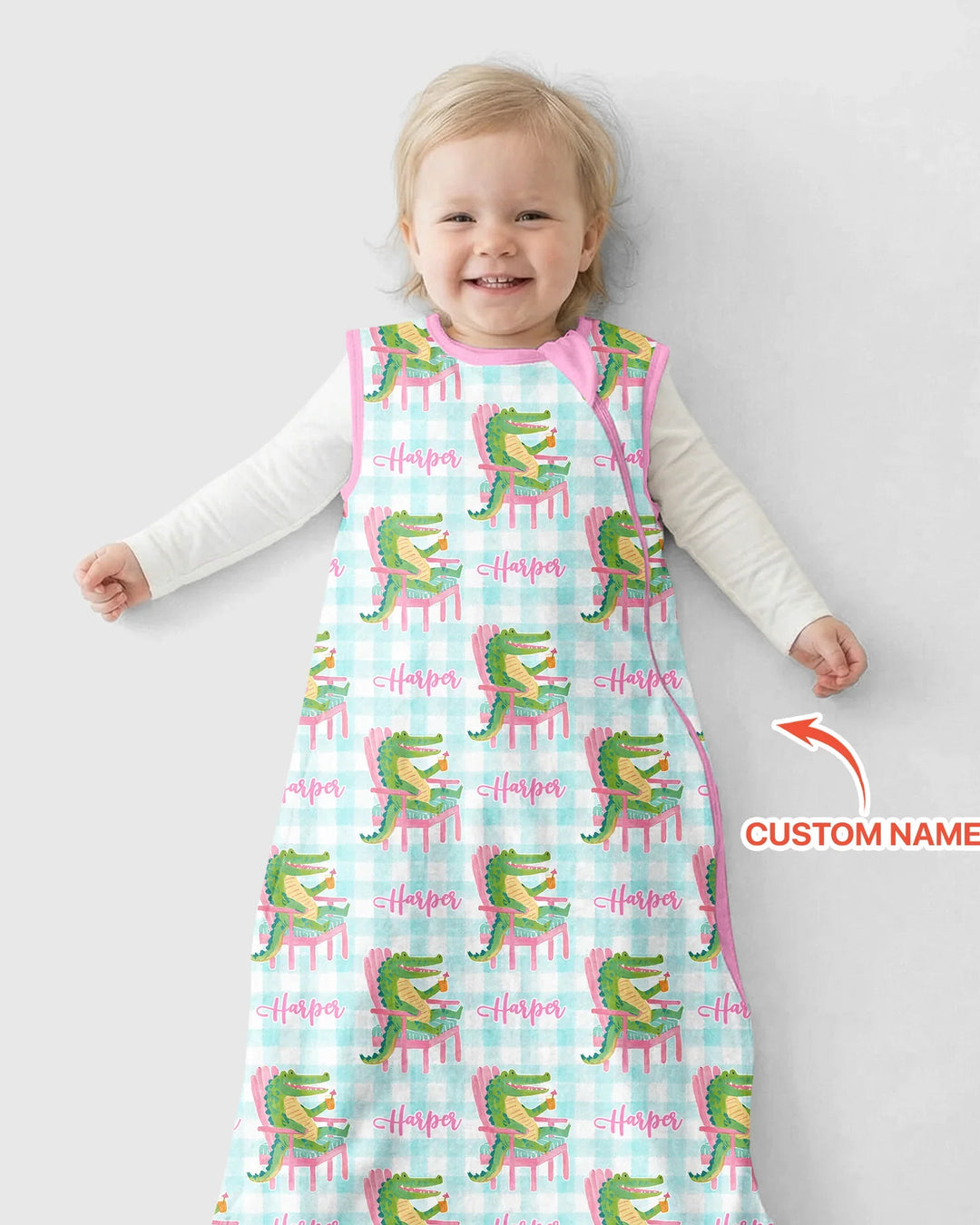 Custom Name Preppy Later Gator Bamboo Sleep Bag