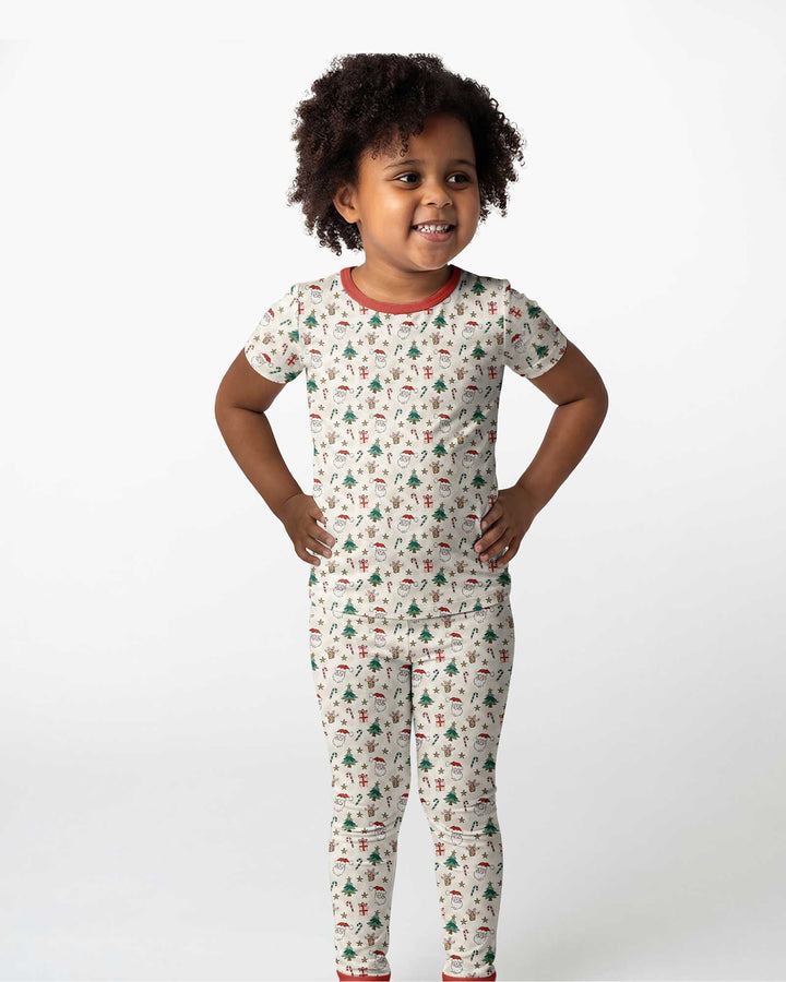 Conjunto de pijama de dos piezas de manga corta de bambú