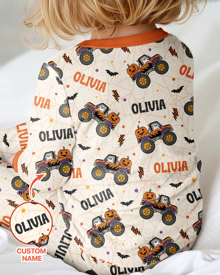 Custom Name Halloween Monster Truck Bamboo Convertible Zippy