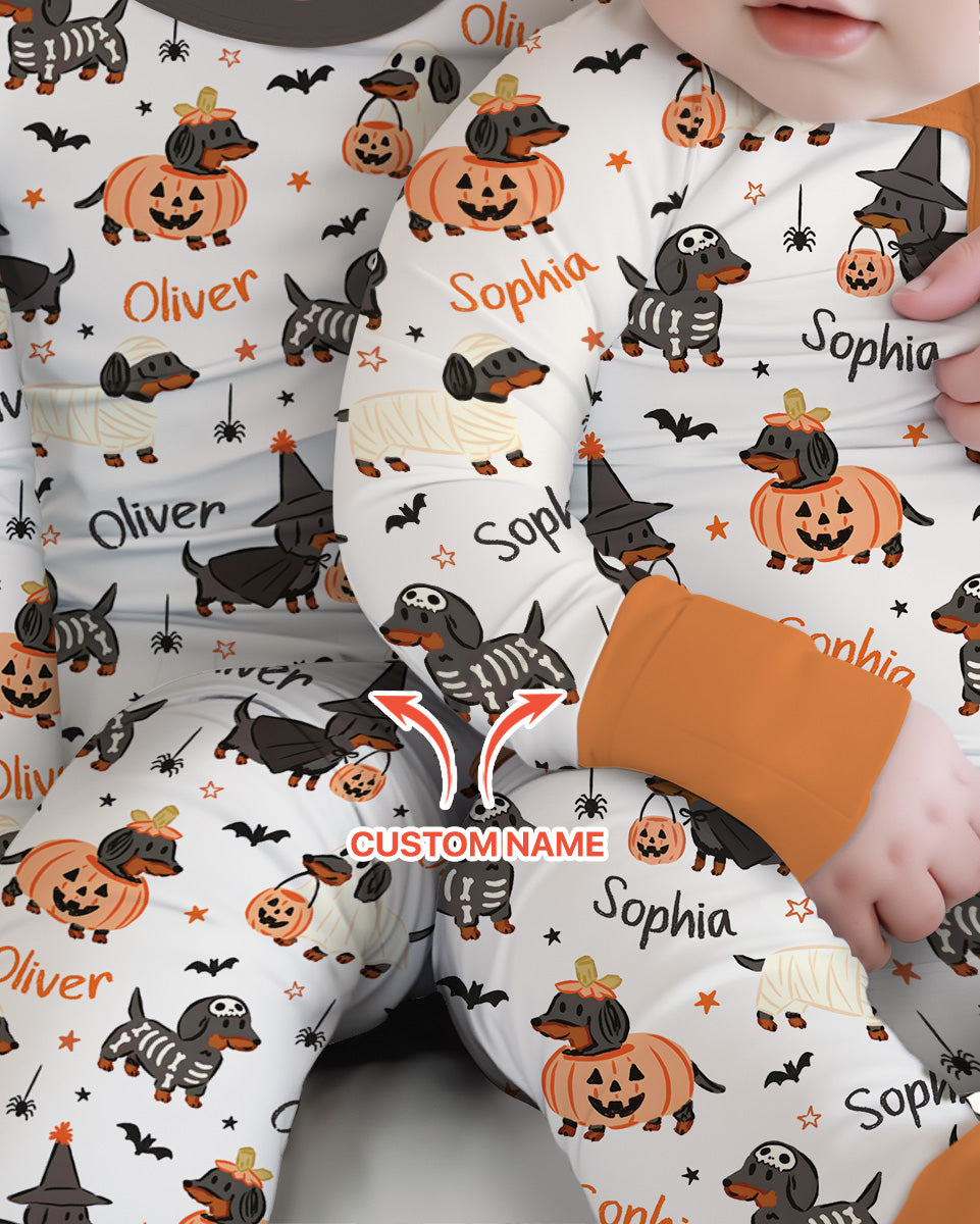 Orange and Black Dachshund Bamboo Convertible Zippy