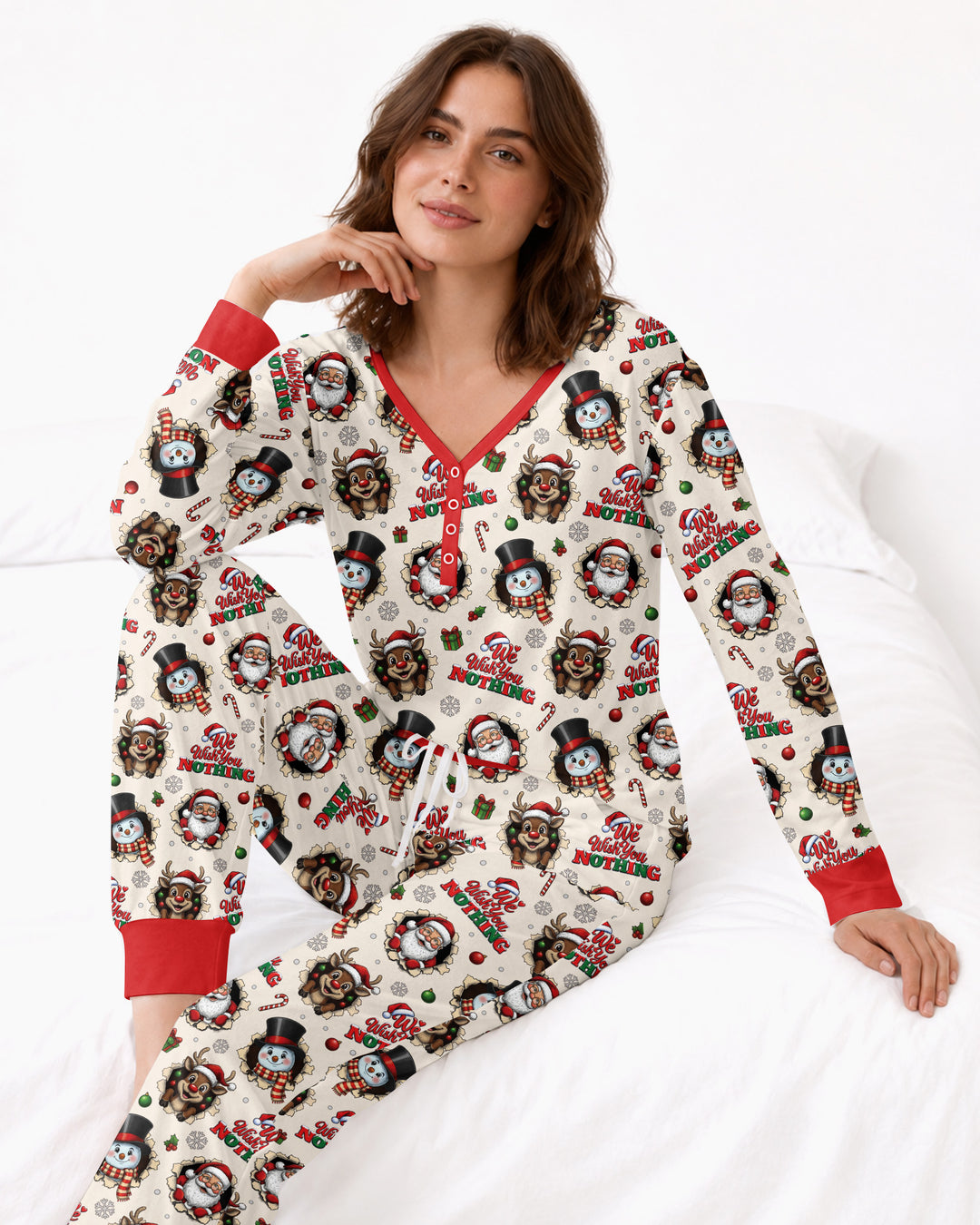 Funny Butt Christmas Squad Bamboo Women Pajama Set