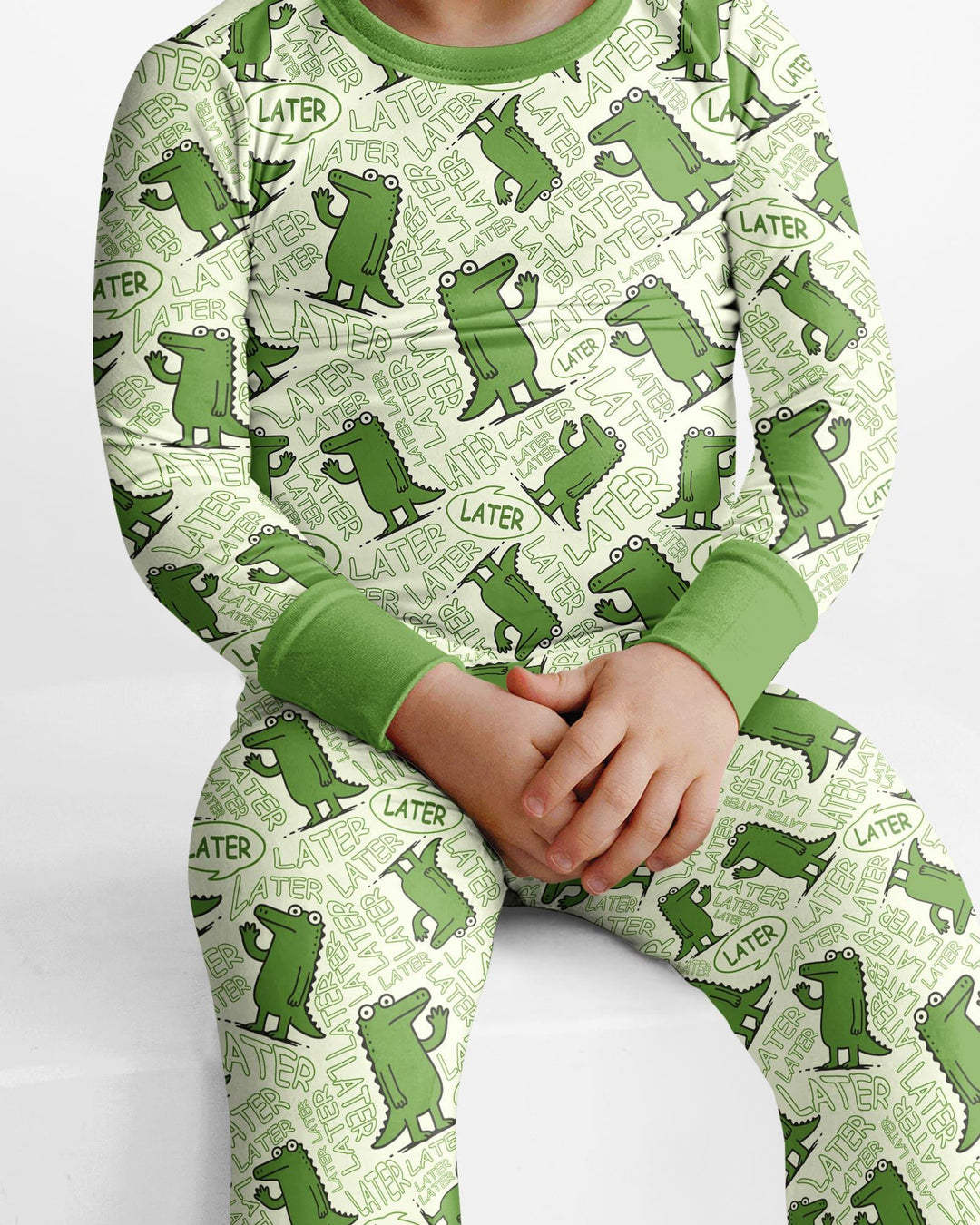 See you later, alligator! Bamboo Two Piece Long Sleeve Pajama Set