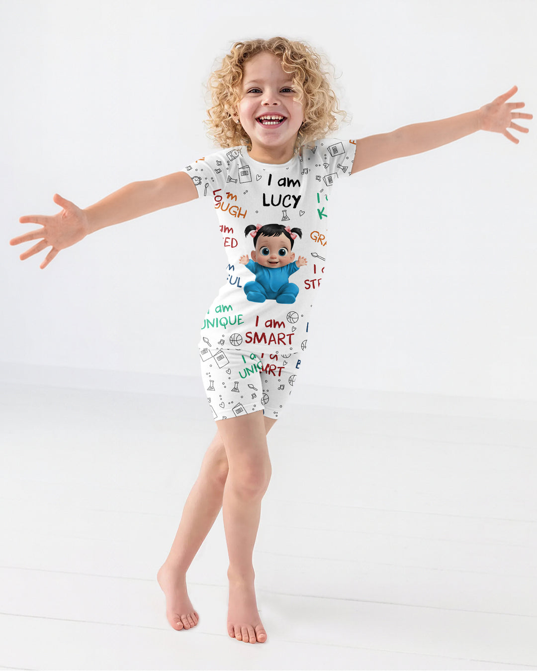 Growing With Confidence Bamboo Two Piece Short Sleeve Shorts Pajama Set