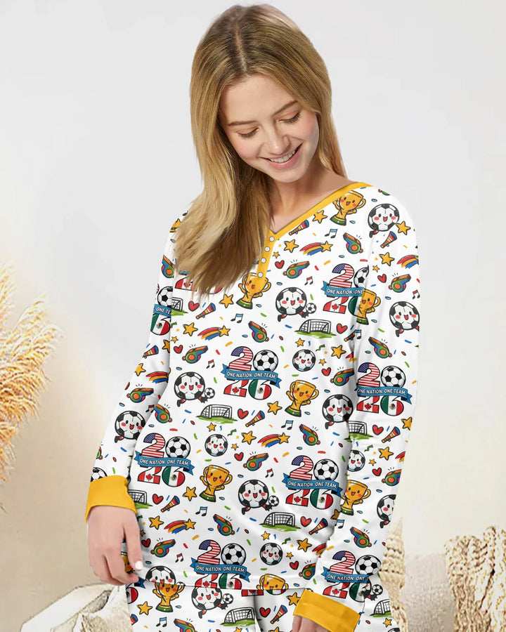 Soccer Fever 2026 Family Matching Bamboo Women Pajama Set