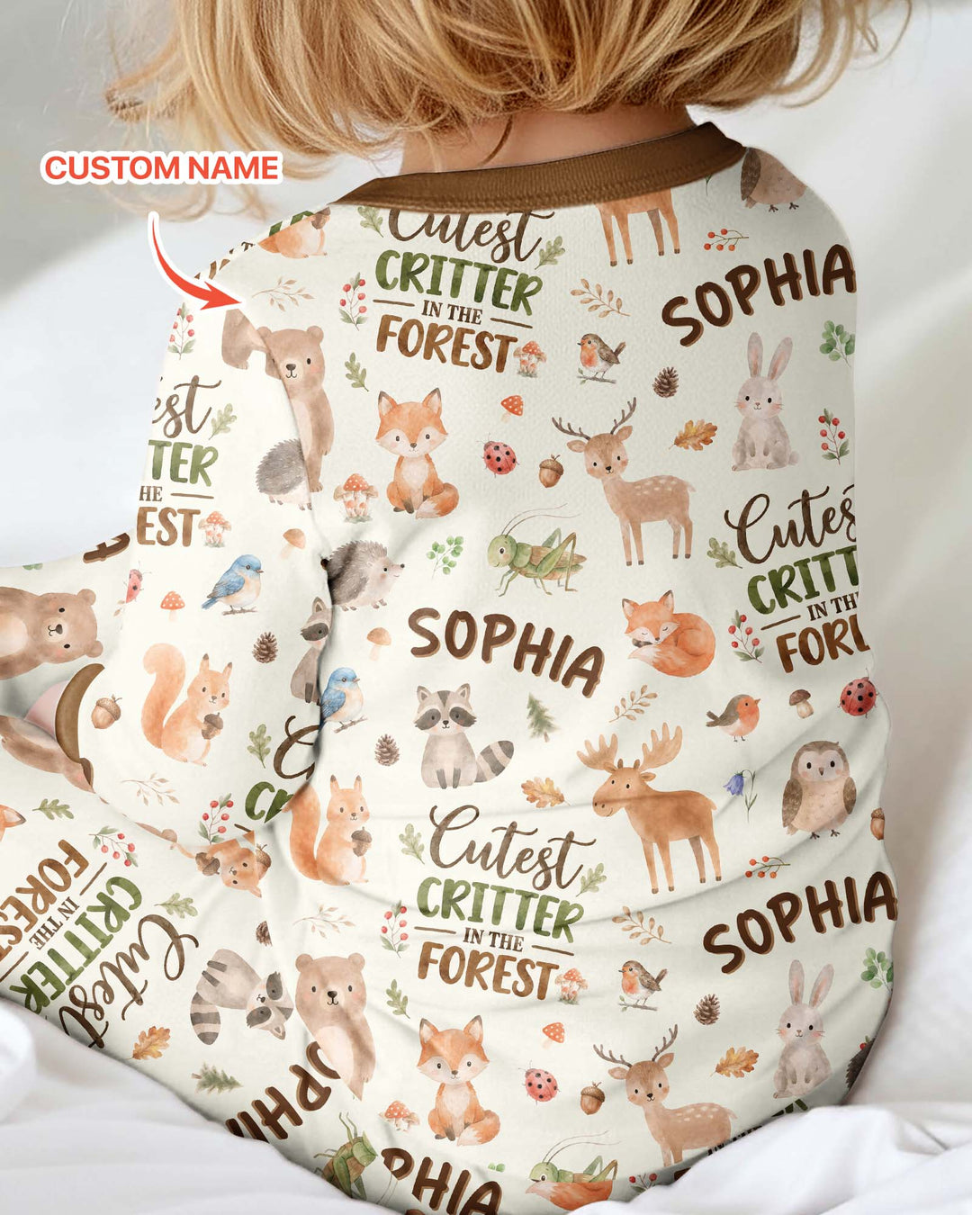 Custom Name Cutest Critter In The Forest Bamboo Convertible Zippy