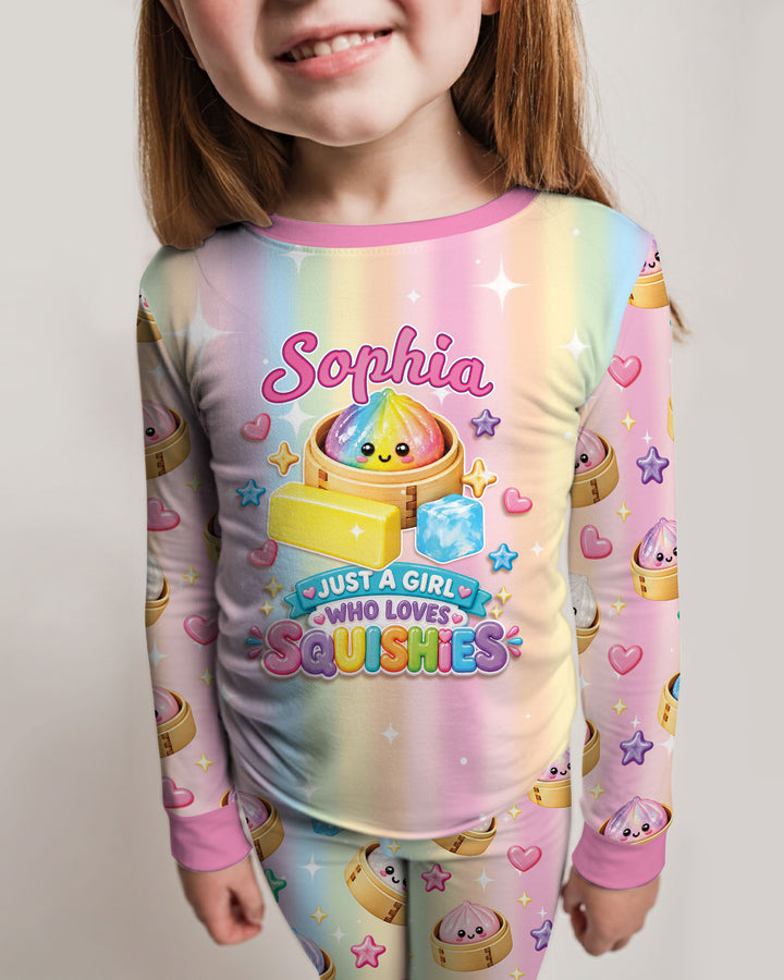 Just A Girl Who Loves Squishy Custom Name Bamboo Two Piece Long Sleeve Pajama Set