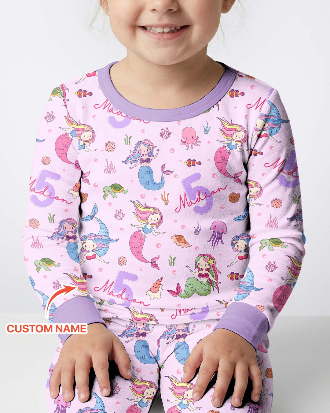 Zweiteiliges Langarm-Pyjama-Set mit Sommerfrüchten