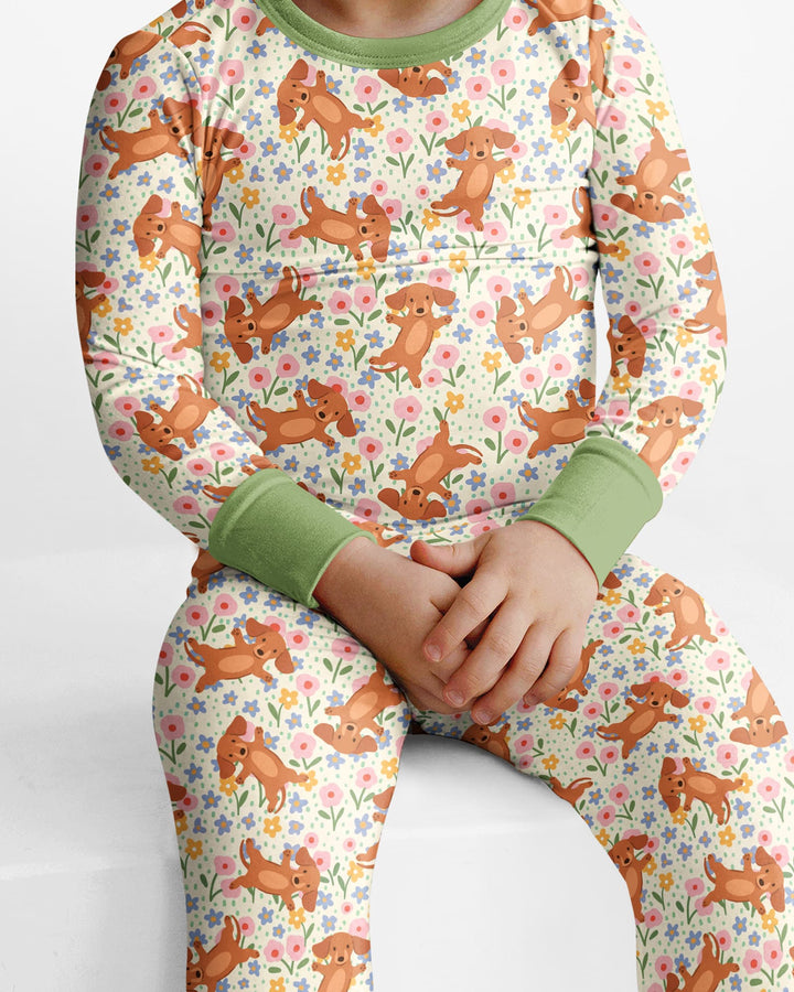Conjunto de pijama de dos piezas de bambú de manga larga