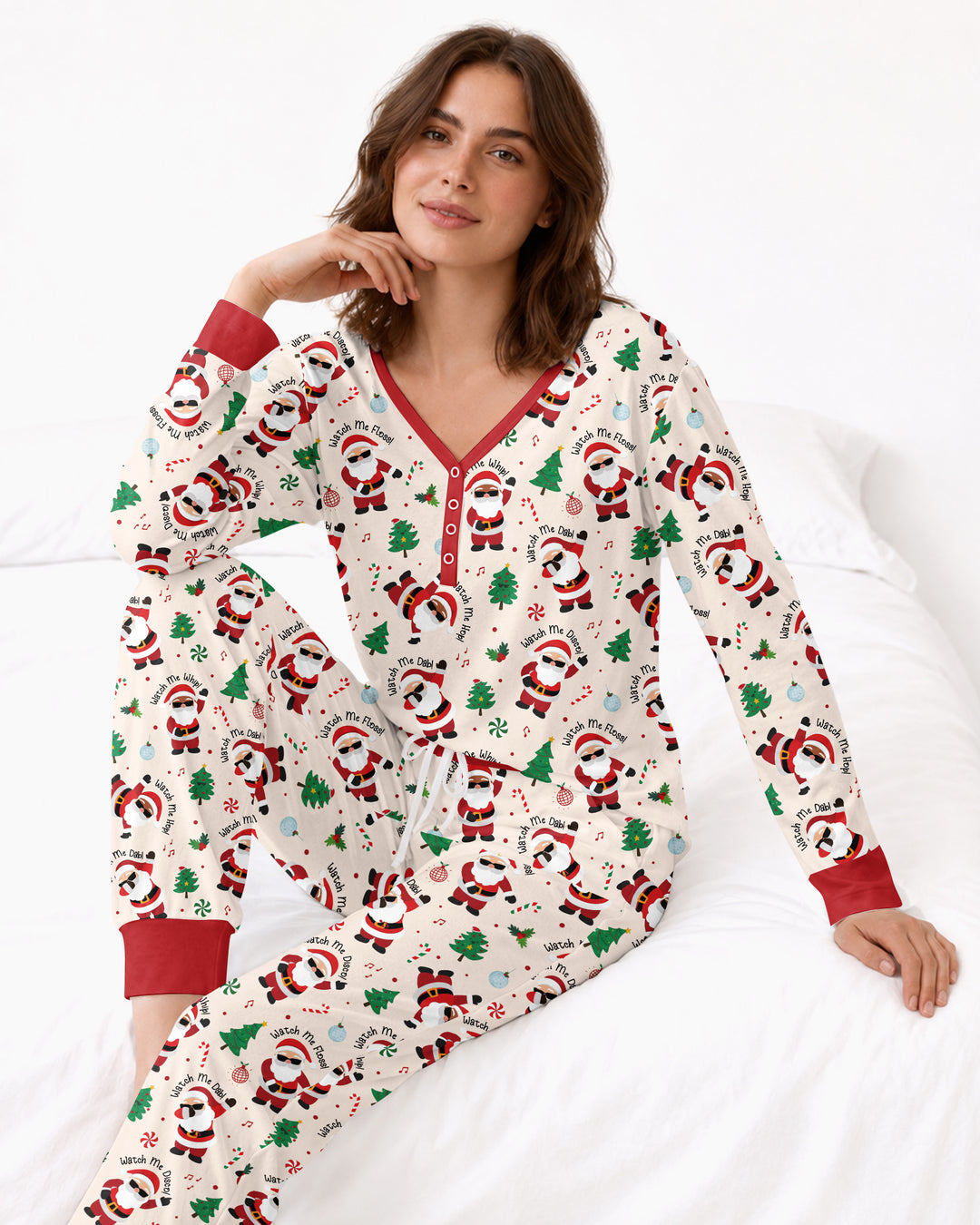 Santa's Christmas Dance Party Bamboo Women Pajama Set