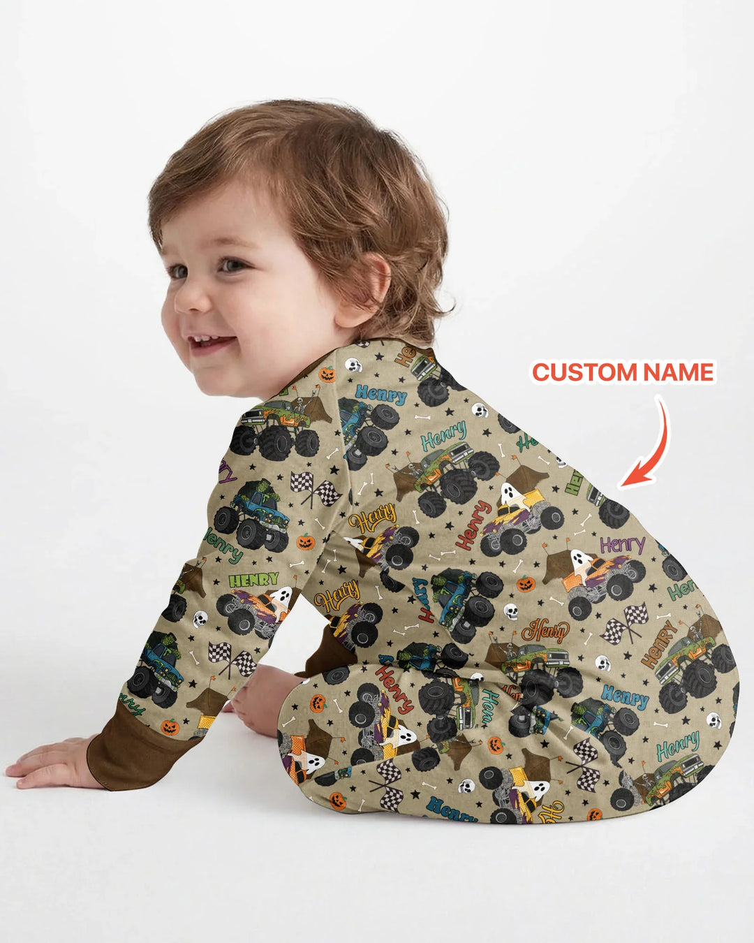 Custom Name Halloween Creepy Crusher Family Matching Bamboo Convertible Zippy