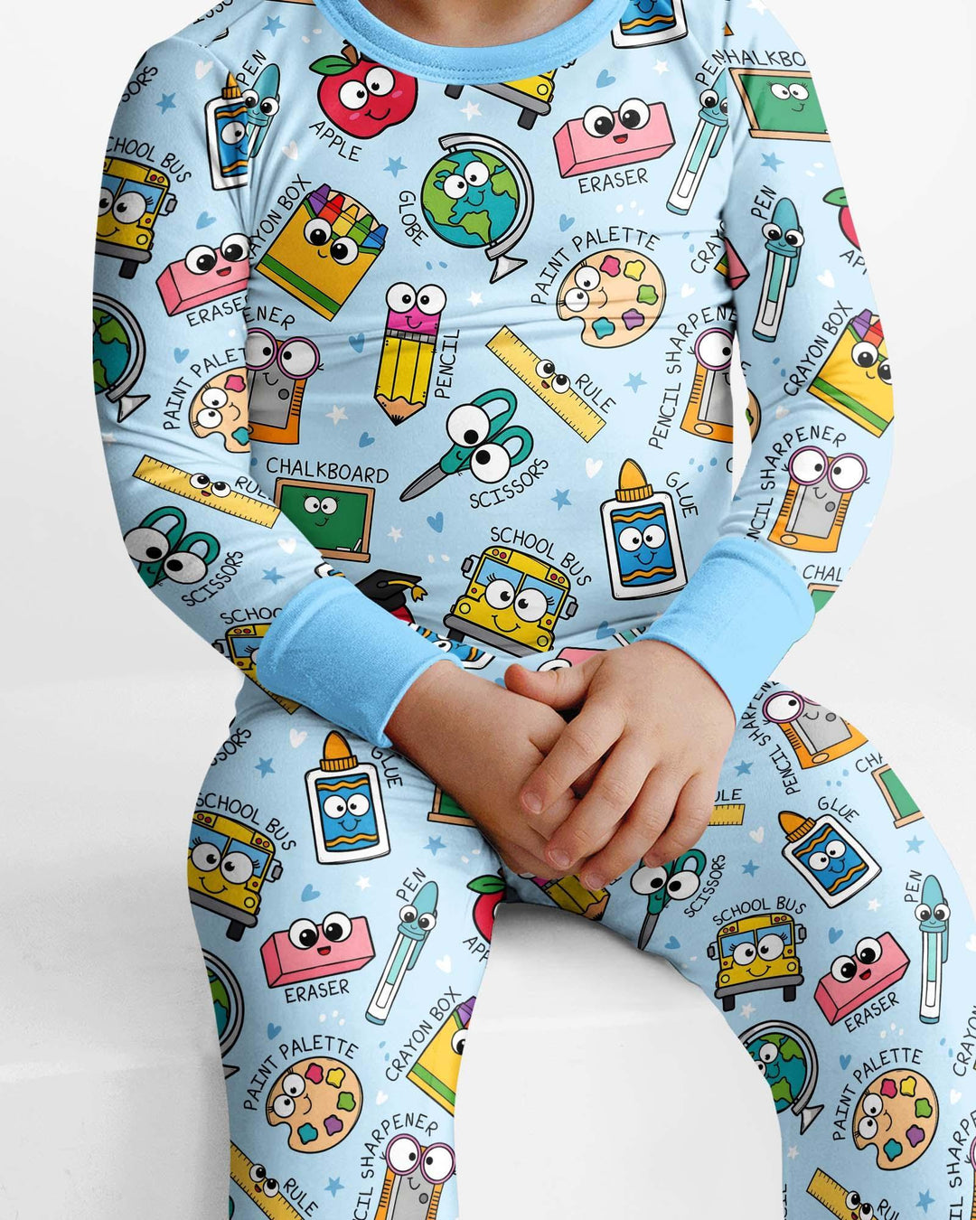 Conjunto de pijama de dos piezas de bambú con mangas largas, plantilla PERSONALIZADA