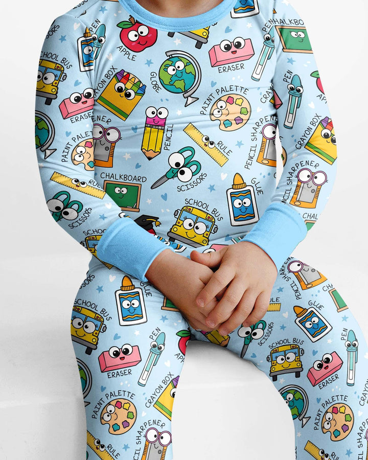 Conjunto de pijama de dos piezas de bambú con mangas largas, plantilla PERSONALIZADA