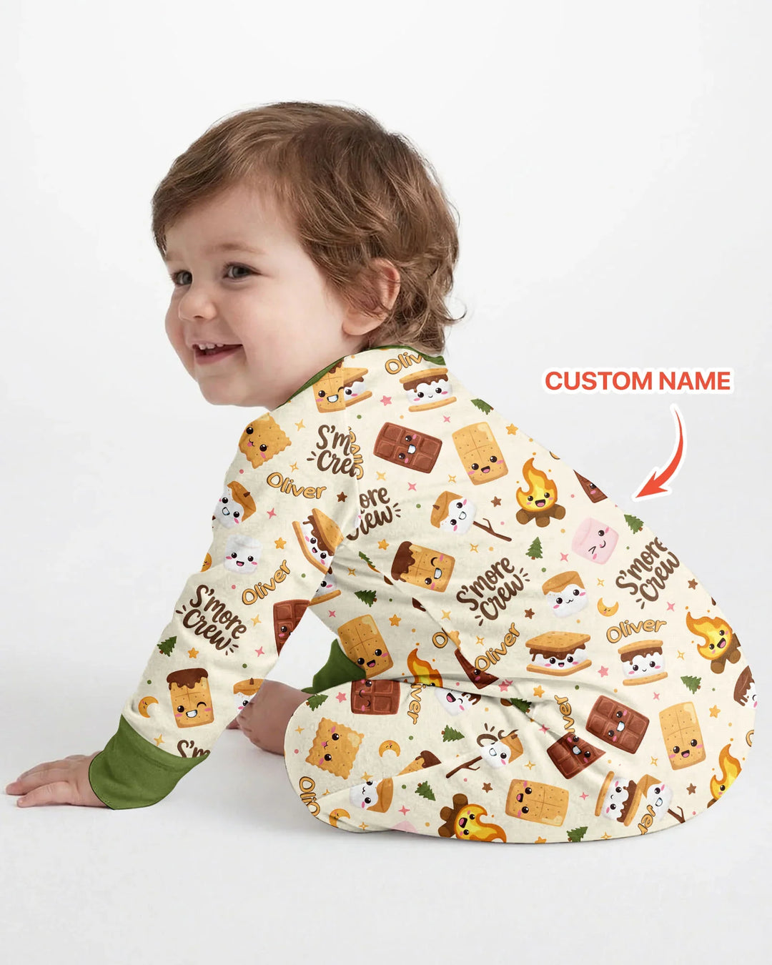 Custom Name Kawaii S'more Crew Family Matching Bamboo Convertible Zippy
