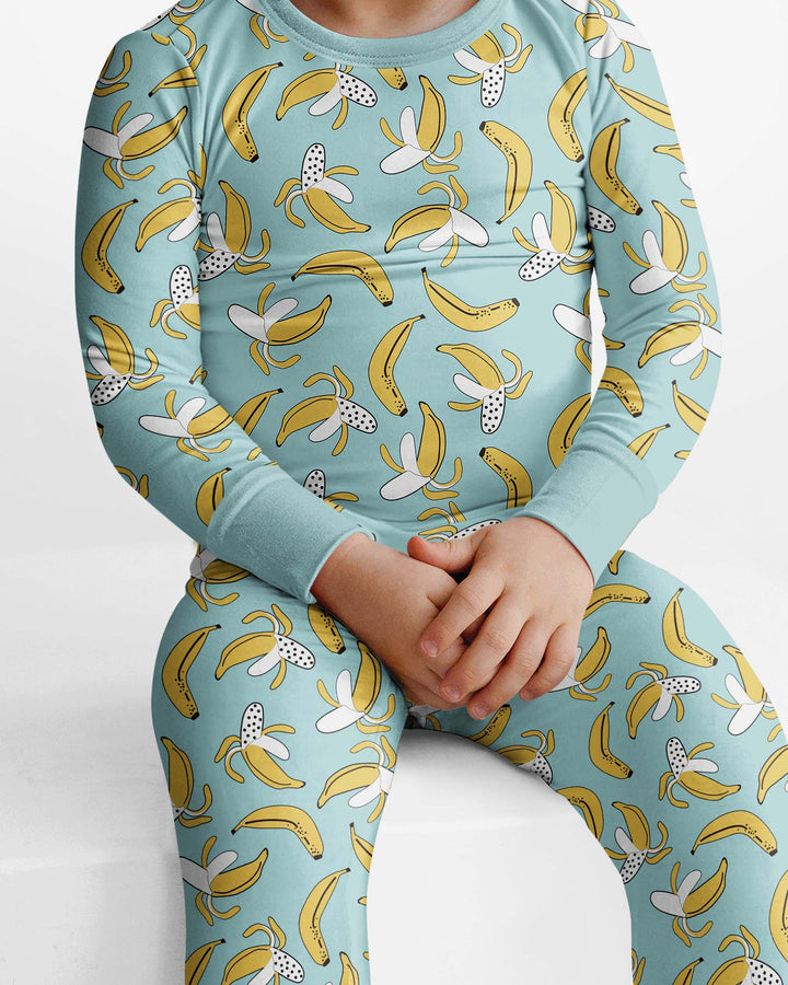 Conjunto de pijama de dos piezas de bambú con plátanos