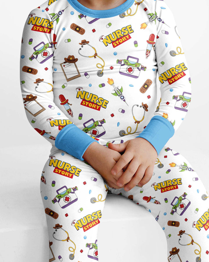 Zweiteiliges Langarm-Pyjama-Set mit Sommerfrüchten