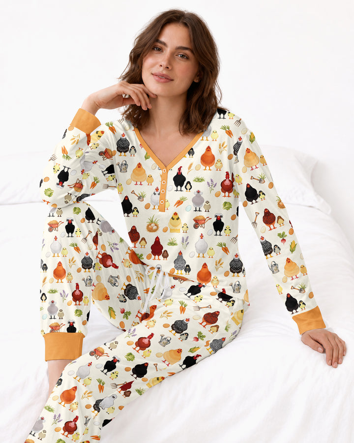 Chicks & Eggs Bamboo Women Pajama Set