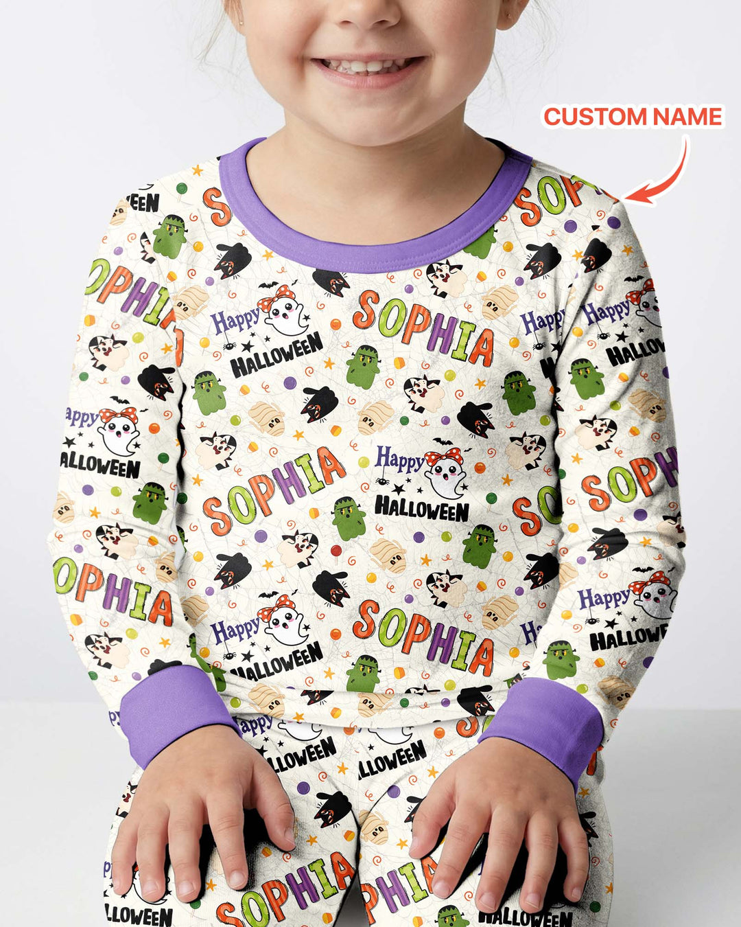 Personalized My First Halloween  Bamboo Two Piece Long Sleeve Pajama Set