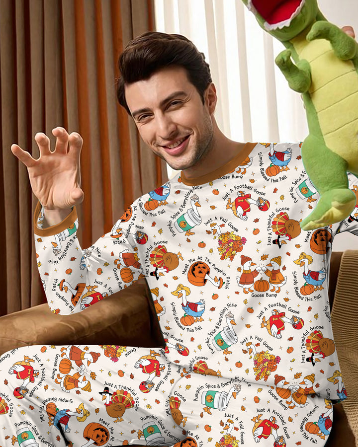 Just A Fall Goose Family Matching Bamboo Men's Pajama Set