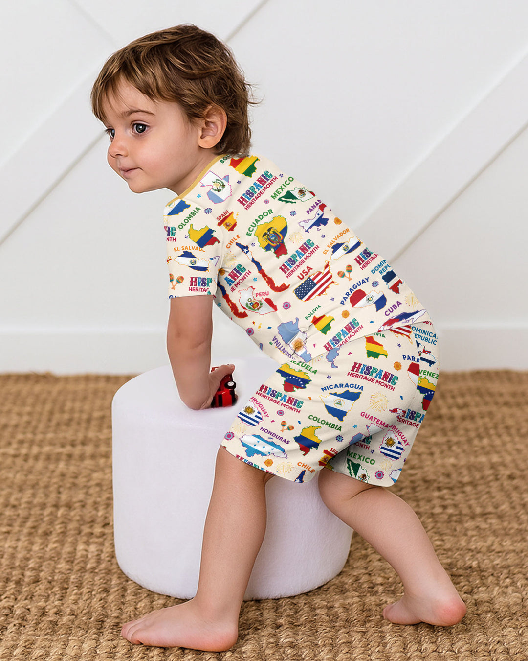 Hispanic Heritage Month Country Flags Bamboo Two Piece Short Sleeve Shorts Pajama Set