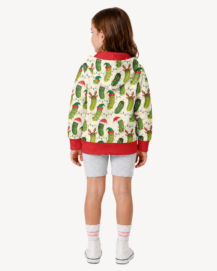 Cheerful Christmas Pickle Bamboo Zip Hoodie