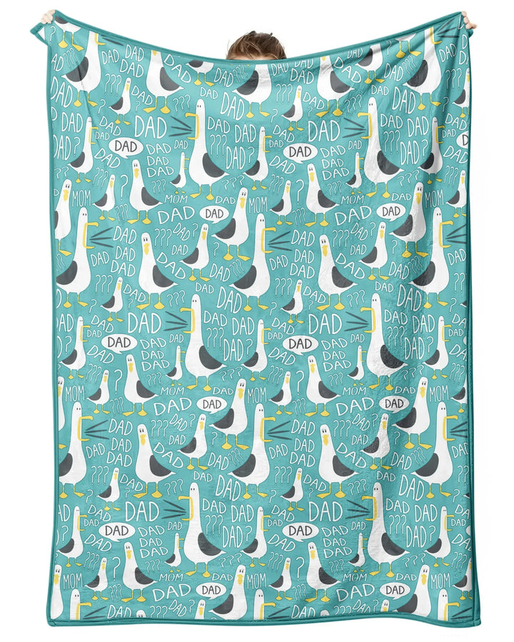 Funny Seagull DAD Bamboo Blanket