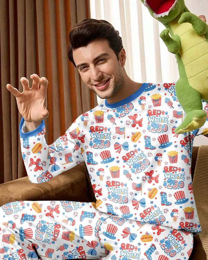 Red White & 250 Bamboo Men's Pajama Set