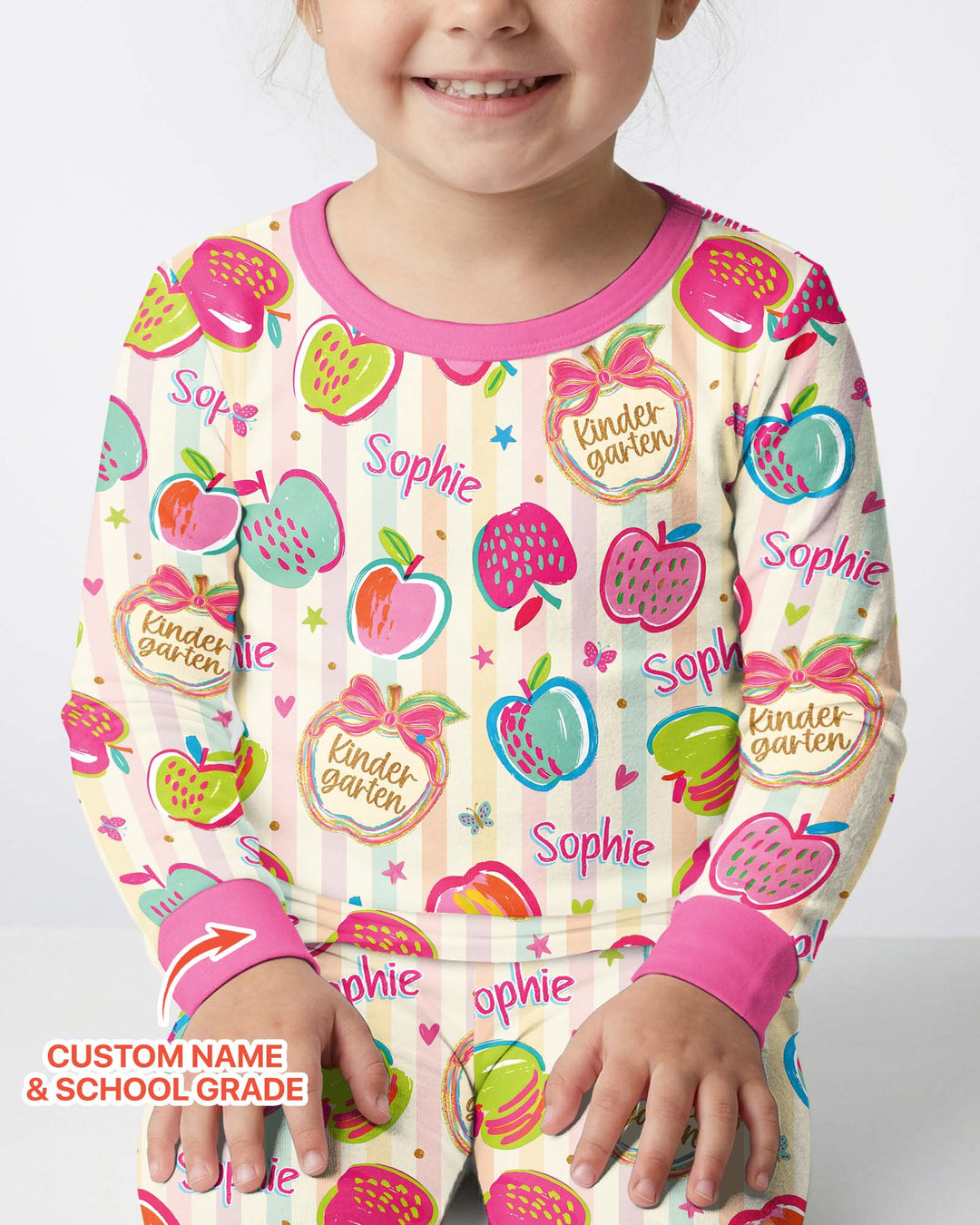 Conjunto de pijama de dos piezas de bambú con mangas largas, plantilla PERSONALIZADA