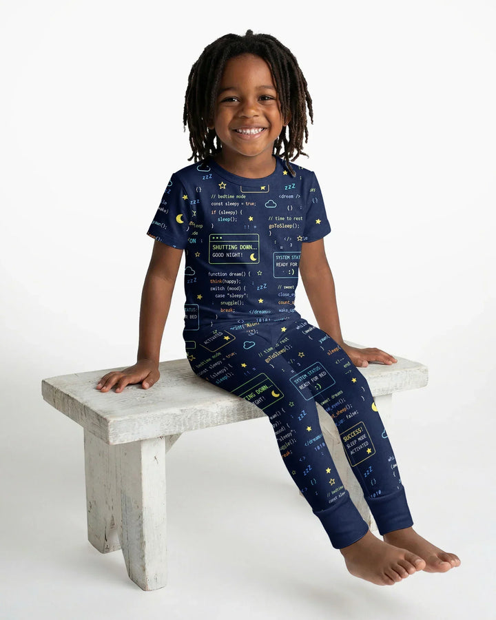 Pijama de dos piezas de manga corta de bambú It Techy a juego para padre e hijo