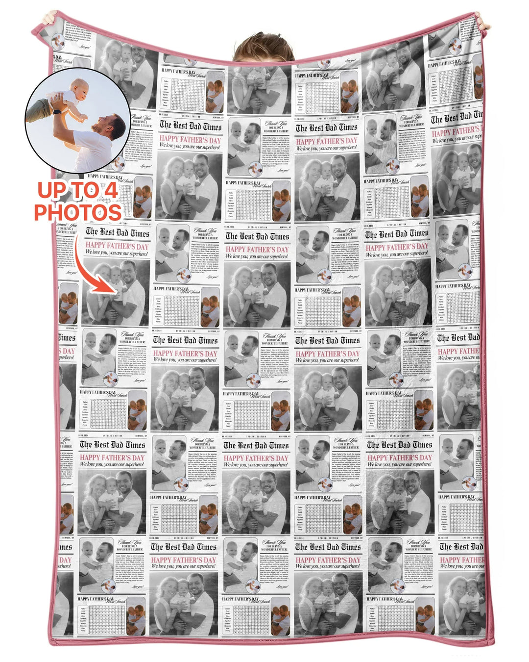 Custom Photo The Best Dad Times Bamboo Blanket