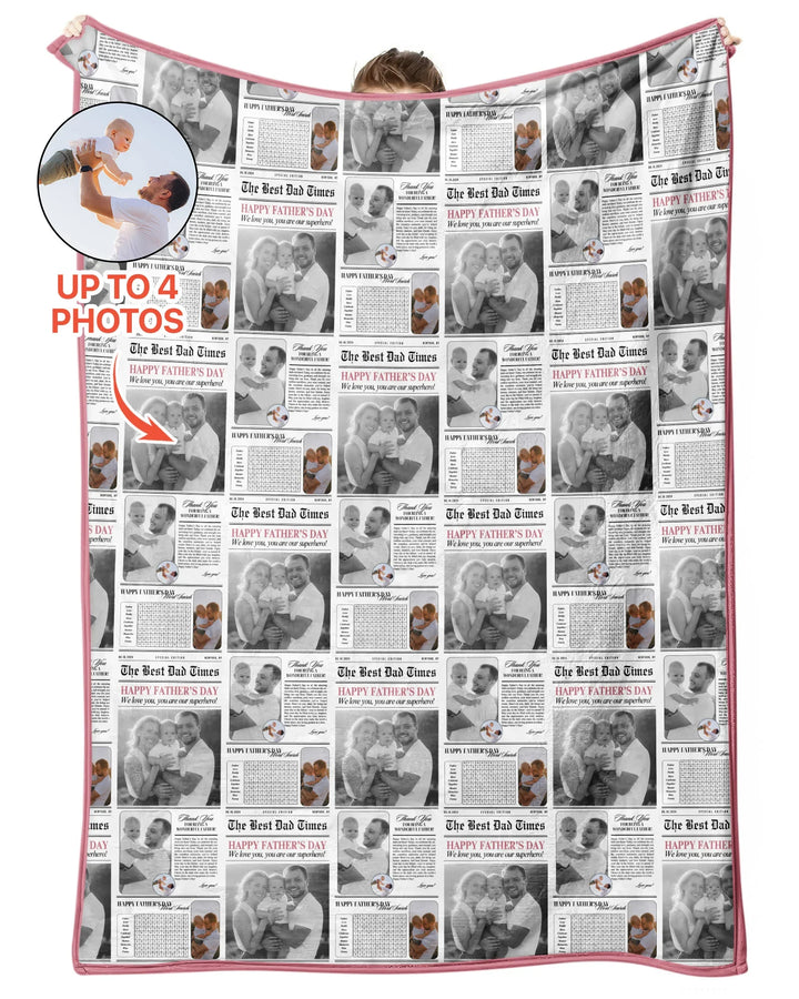 Custom Photo The Best Dad Times Bamboo Blanket