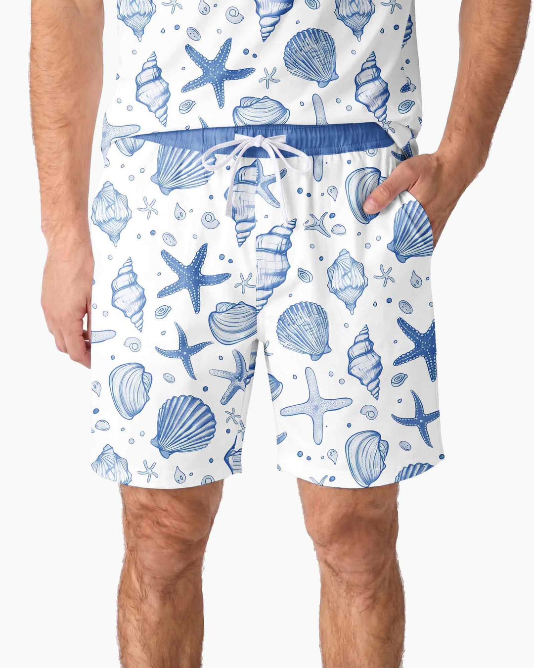Coastal Charm Family Matching Bamboo Men Short Sleeve Short Pajama Set