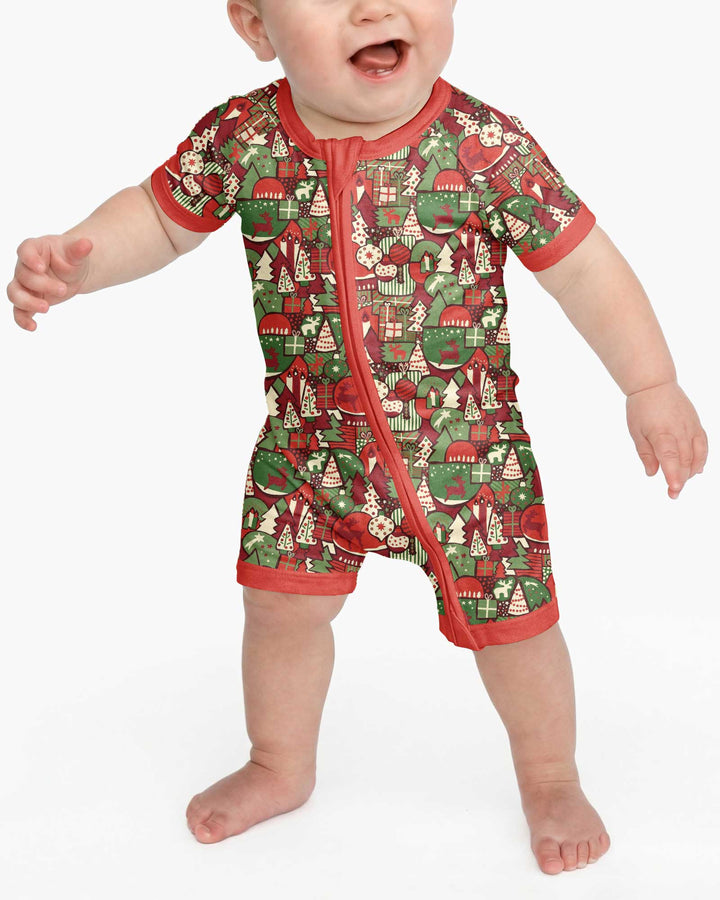 Christmas Time Mosaic Bamboo Shorty Zippy