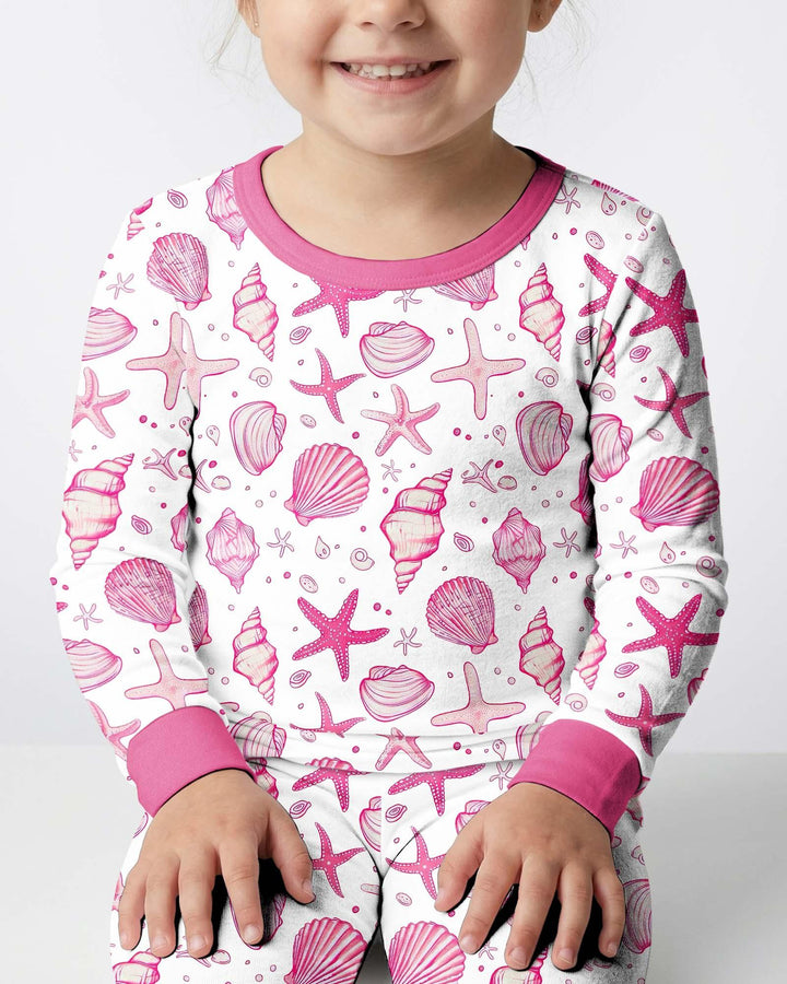 Conjunto de pijama de dos piezas de bambú de manga larga para toda la familia "Coastal Charm"
