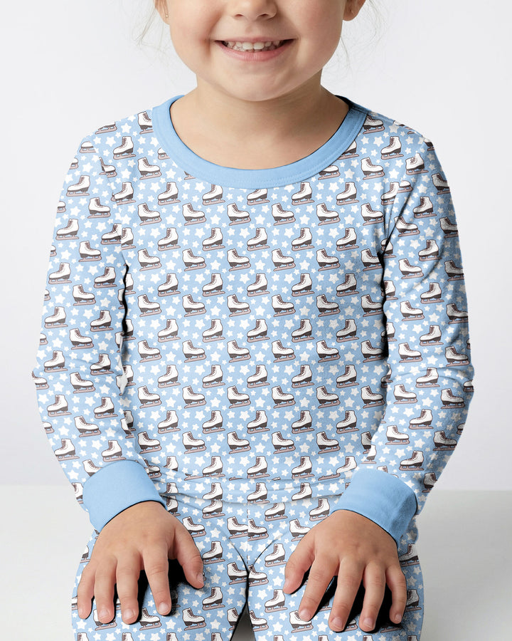 Ice Skating Bamboo Two Piece Long Sleeve Pajama Set