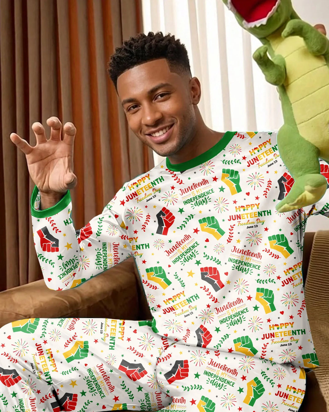 Happy Juneteenth Freedom Day Bamboo Men's Pajama Set