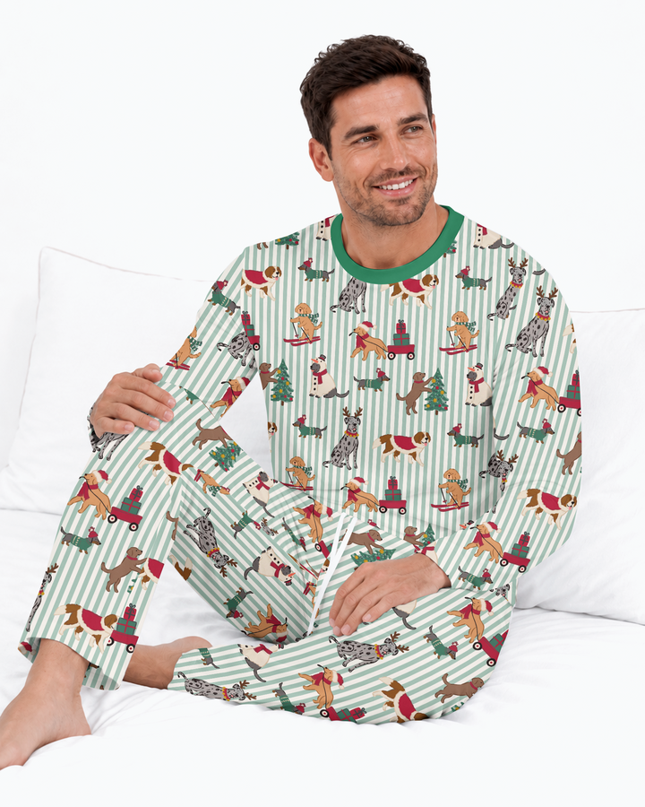 Christmas Pups & Holiday Adventures Bamboo Men's Pajama Set